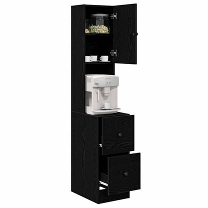 Credenza da cucina con cassetto Rovere Nero 32 x 50 x 180 cm