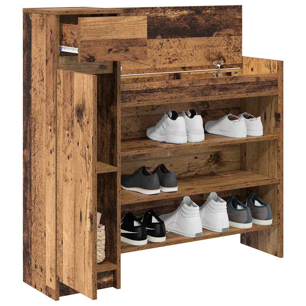 Mobile per scarpe con porta Legno vecchio 100,5 x 28 x 100 cm
