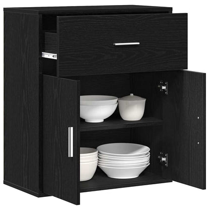 Credenza Rovere Nero 60 x 31 x 70 cm Legno multistrato