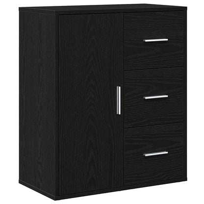 Credenza Rovere Nero 60 x 31 x 70 cm Legno multistrato