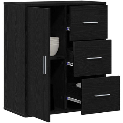 Credenza Rovere Nero 60 x 31 x 70 cm Legno multistrato