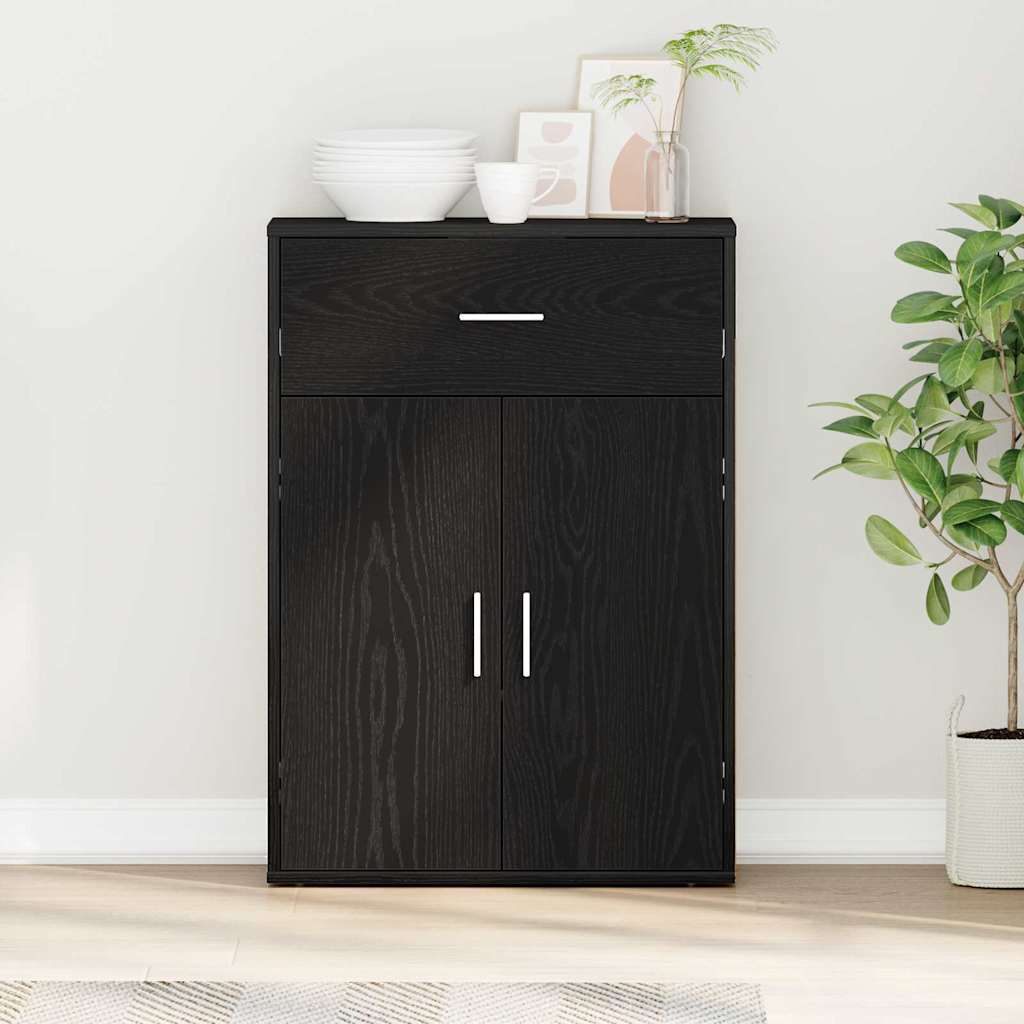 Credenza Rovere Nero 60 x 30 x 84 cm Legno multistrato