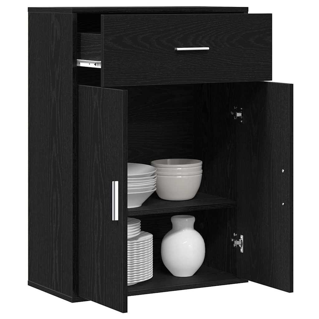 Credenza Rovere Nero 60 x 30 x 84 cm Legno multistrato