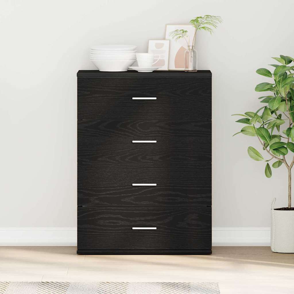 Credenza Rovere Nero 60 x 39 x 80 cm Legno multistrato