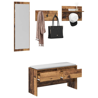 Set mobili da ingresso 4 pcs Legno vecchio Legno multistrato