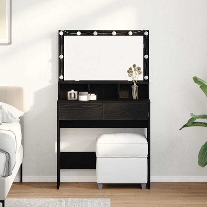 Tavolo da Trucco con cassetto Rovere Nero 80 x 41 x 134,5 cm