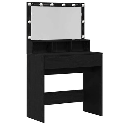 Tavolo da Trucco con cassetto Rovere Nero 80 x 41 x 134,5 cm
