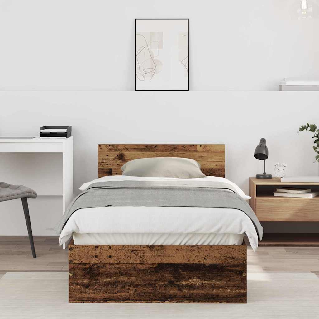 Struttura del letto Legno vecchio 90 x 200 cm Legno multistrato