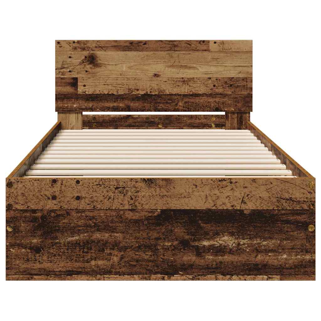 Struttura del letto Legno vecchio 90 x 200 cm Legno multistrato