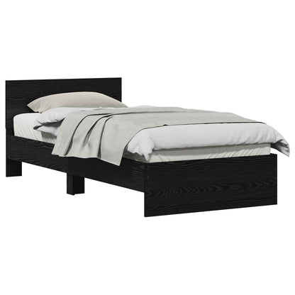 Struttura del letto Rovere Nero 90 x 190 cm Legno multistrato