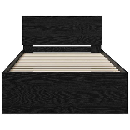 Struttura del letto Rovere Nero 90 x 190 cm Legno multistrato