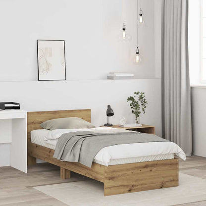 Struttura del letto con testiera Rovere artigianale 75 x 190 cm