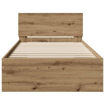 Struttura del letto con testiera Rovere artigianale 75 x 190 cm