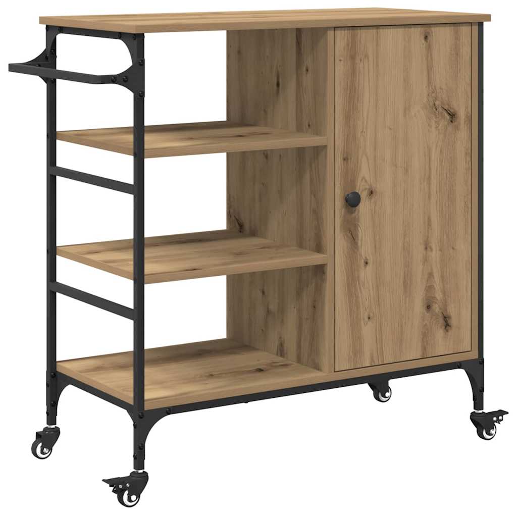 Carrello da Cucina Rovere artigianale 87,5 x 39 x 84,5 cm