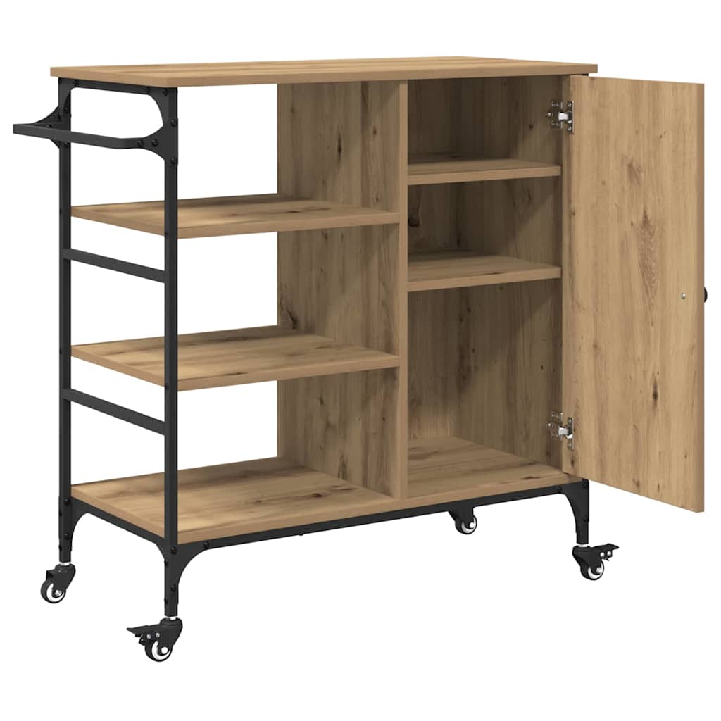 Carrello da Cucina Rovere artigianale 87,5 x 39 x 84,5 cm