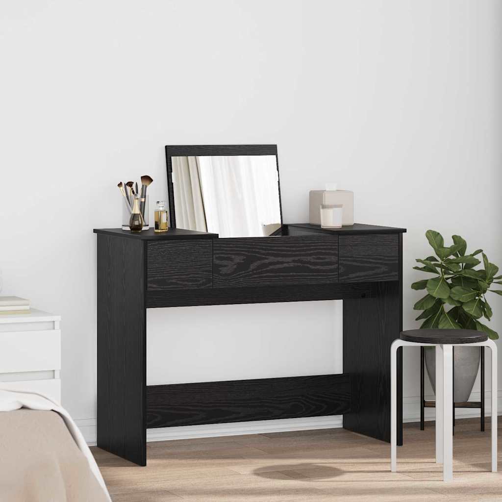 Tavolo per Cosmetici con cassetto Rovere Nero 100 x 45 x 76 cm
