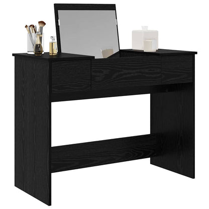 Tavolo per Cosmetici con cassetto Rovere Nero 100 x 45 x 76 cm