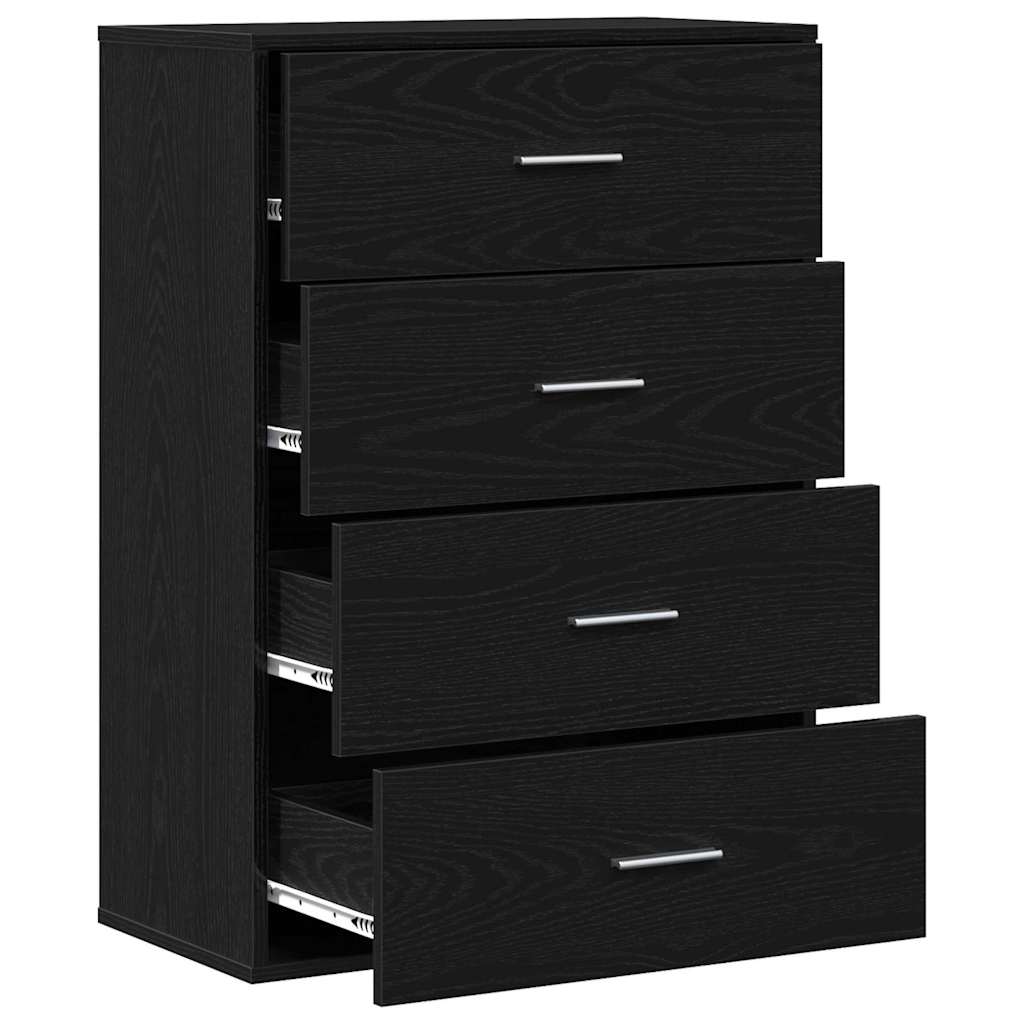 Credenza Rovere Nero 60 x 31 x 84 cm Legno multistrato