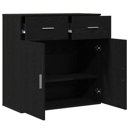 Credenza Rovere Nero 78 x 38 x 80 cm Legno multistrato