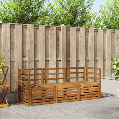 Set divani 3 pcs Naturale Legno di Acacia Massello