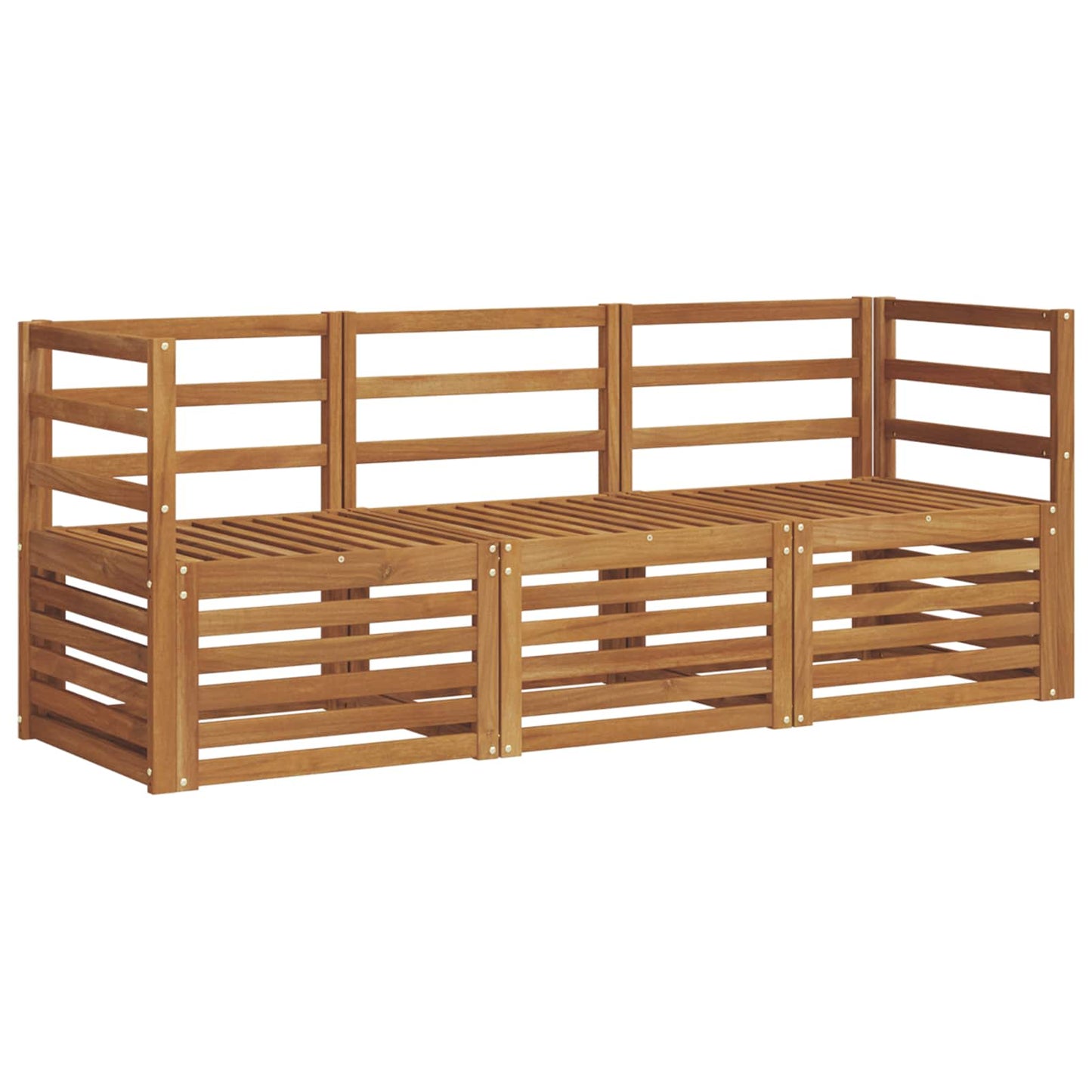 Set divani 3 pcs Naturale Legno di Acacia Massello