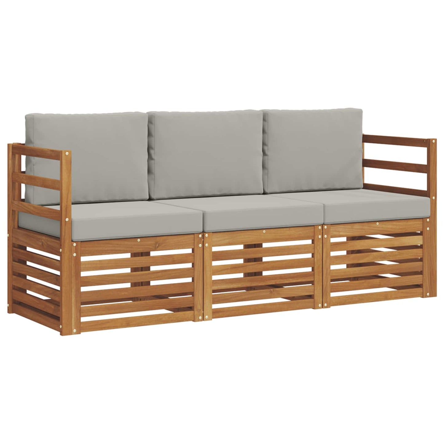 Set divani con cuscino 3 pcs Grigio Naturale e Chiaro