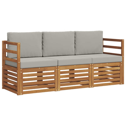 Set divani con cuscino 3 pcs Grigio Naturale e Chiaro