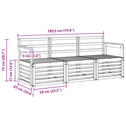 Set divani 3 pcs Naturale Legno di Acacia Massello