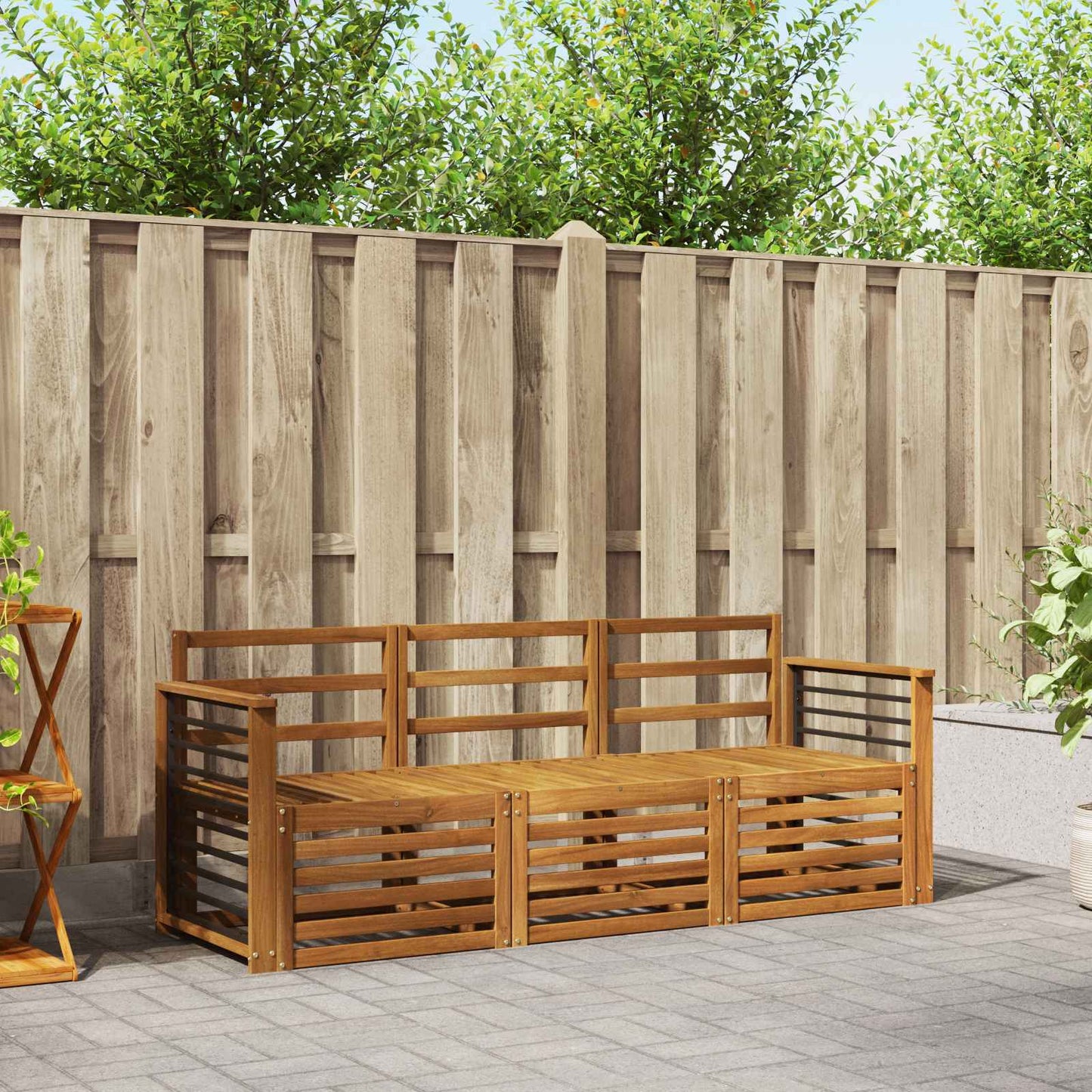 Set divani 3 pcs Legno di Acacia Massello