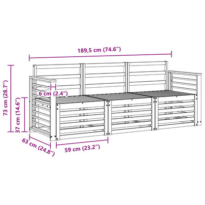 Set divani 3 pcs Legno di Acacia Massello