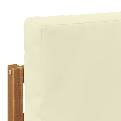 Set divani 3 pcs Naturale e Crema Legno di Acacia Massello