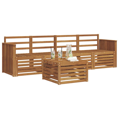 Set divani 5 pcs Naturale Legno di Acacia Massello