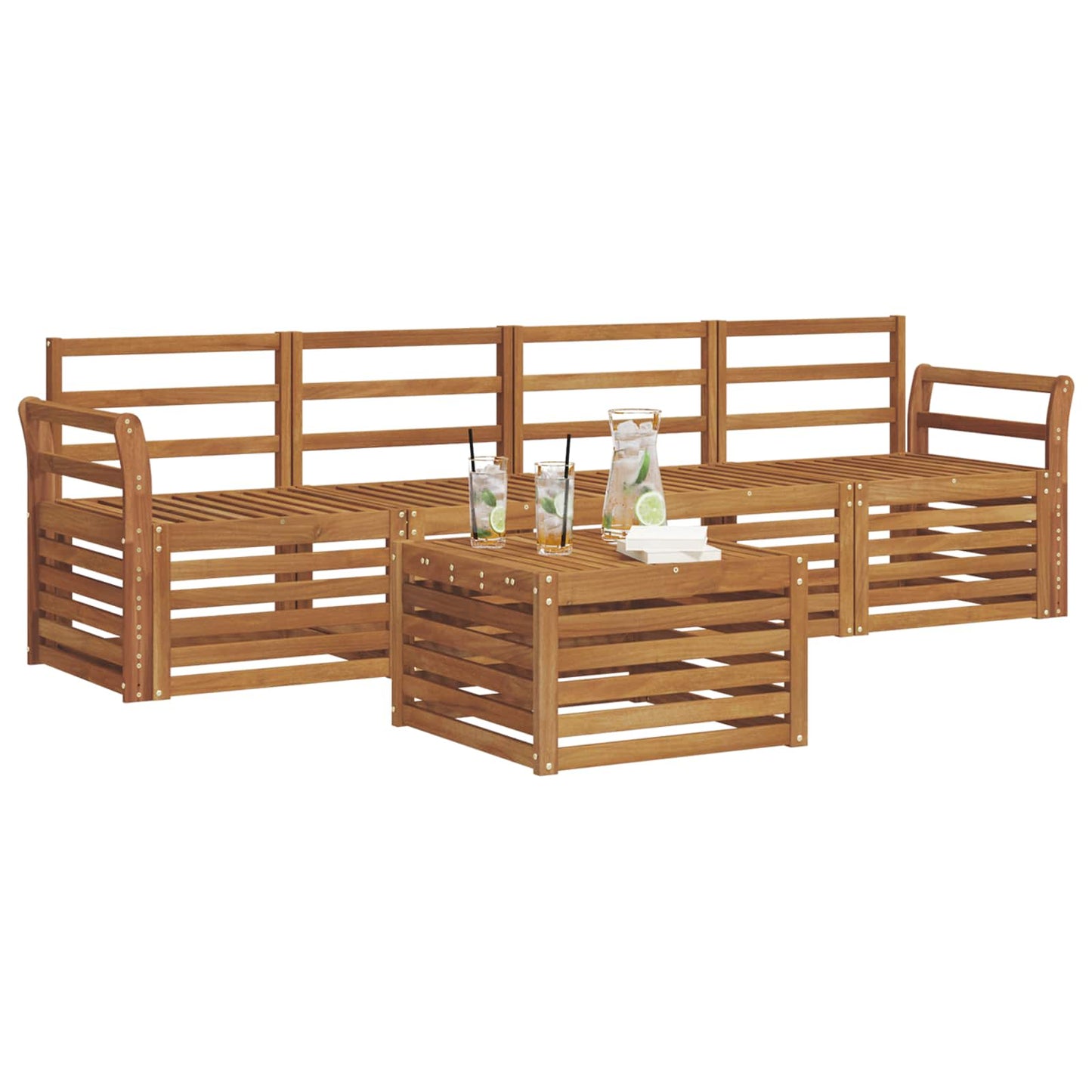 Set divani Naturale Legno di Acacia Massello