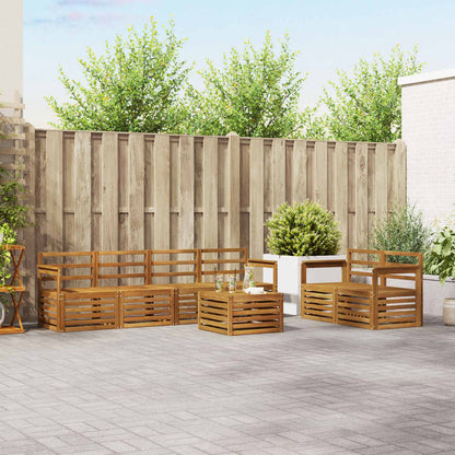 Set divani 7 pcs Naturale Legno di Acacia Massello