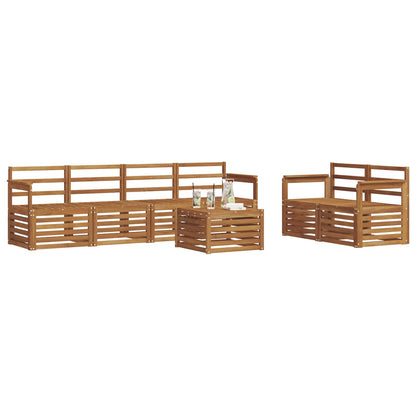 Set divani 7 pcs Naturale Legno di Acacia Massello