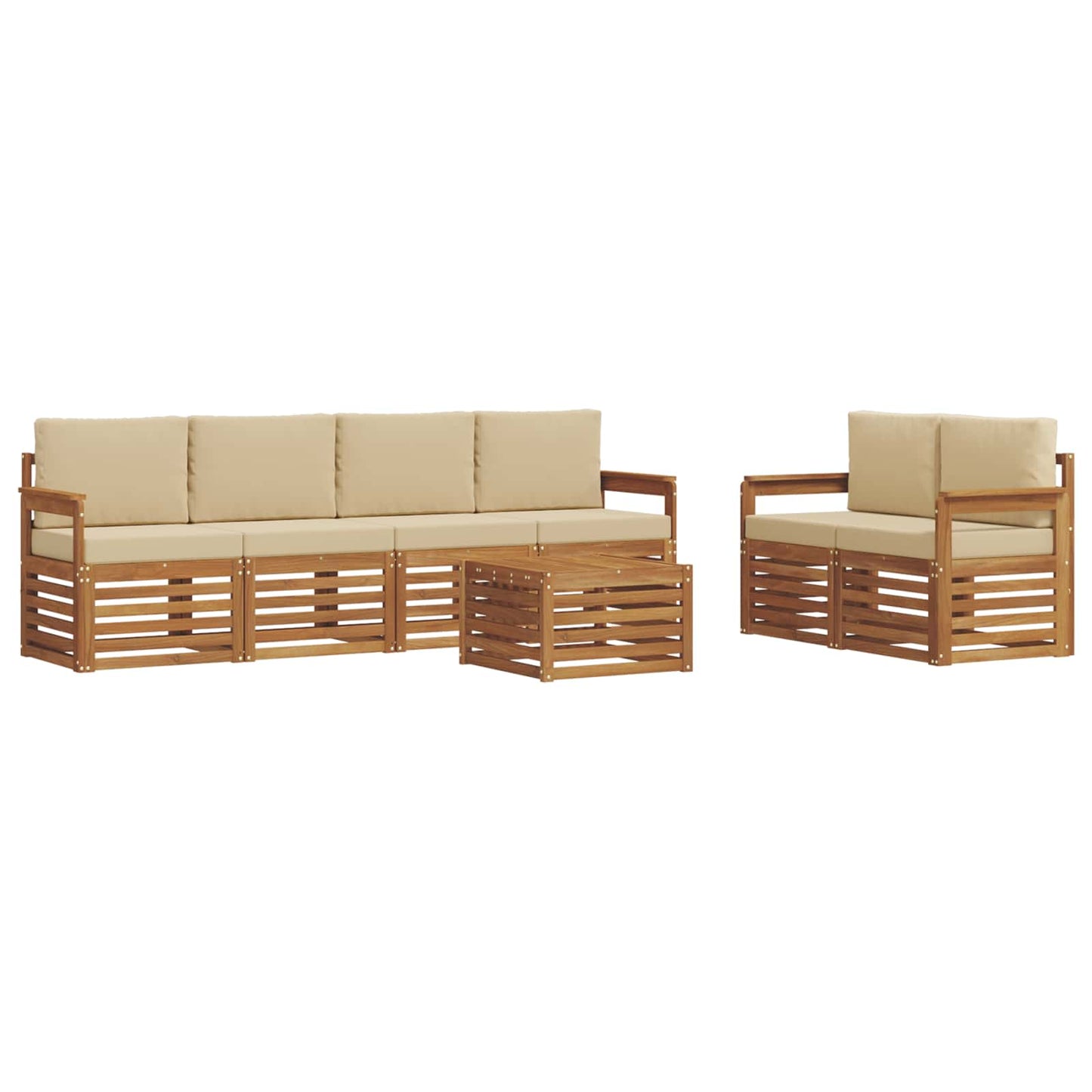 Set di divani da esterno con cuscino Naturale e Beige