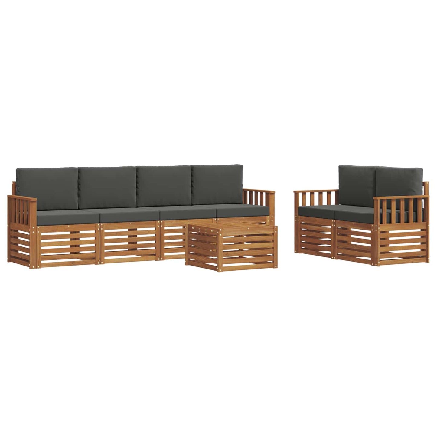 Set di divani da esterno con cuscino Naturale e Antracite