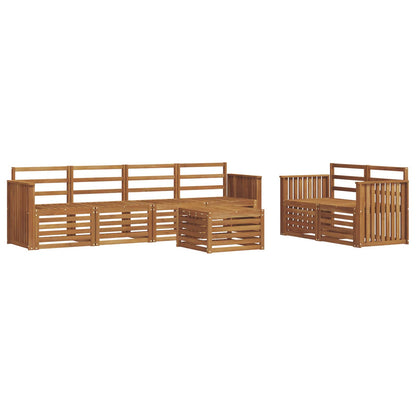 Set divani 7 pcs Naturale Legno di Acacia Massello