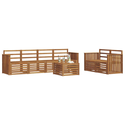 Set divani 7 pcs Naturale Legno di Acacia Massello