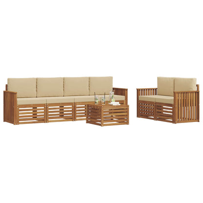 Set di divani da esterno con cuscino Naturale e Beige