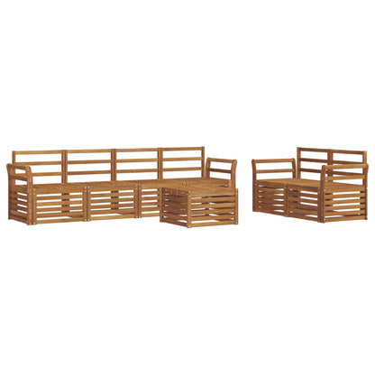 Set divani 7 pcs Naturale Legno di Acacia Massello