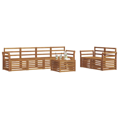 Set divani 7 pcs Naturale Legno di Acacia Massello