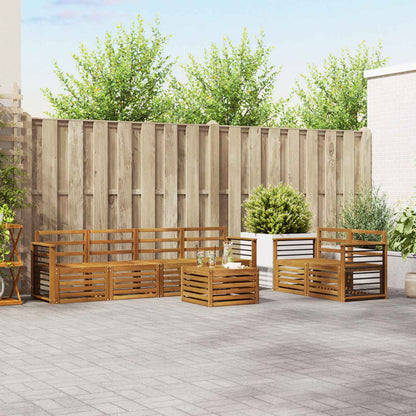 Set divani 7 pcs Naturale Legno di Acacia Massello