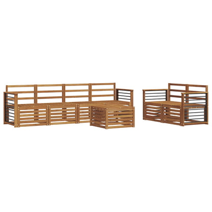 Set divani 7 pcs Naturale Legno di Acacia Massello
