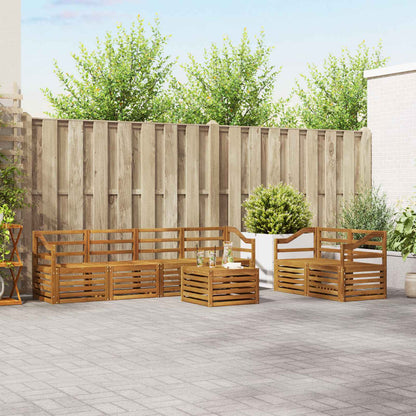 Set divani 7 pcs Naturale Legno di Acacia Massello