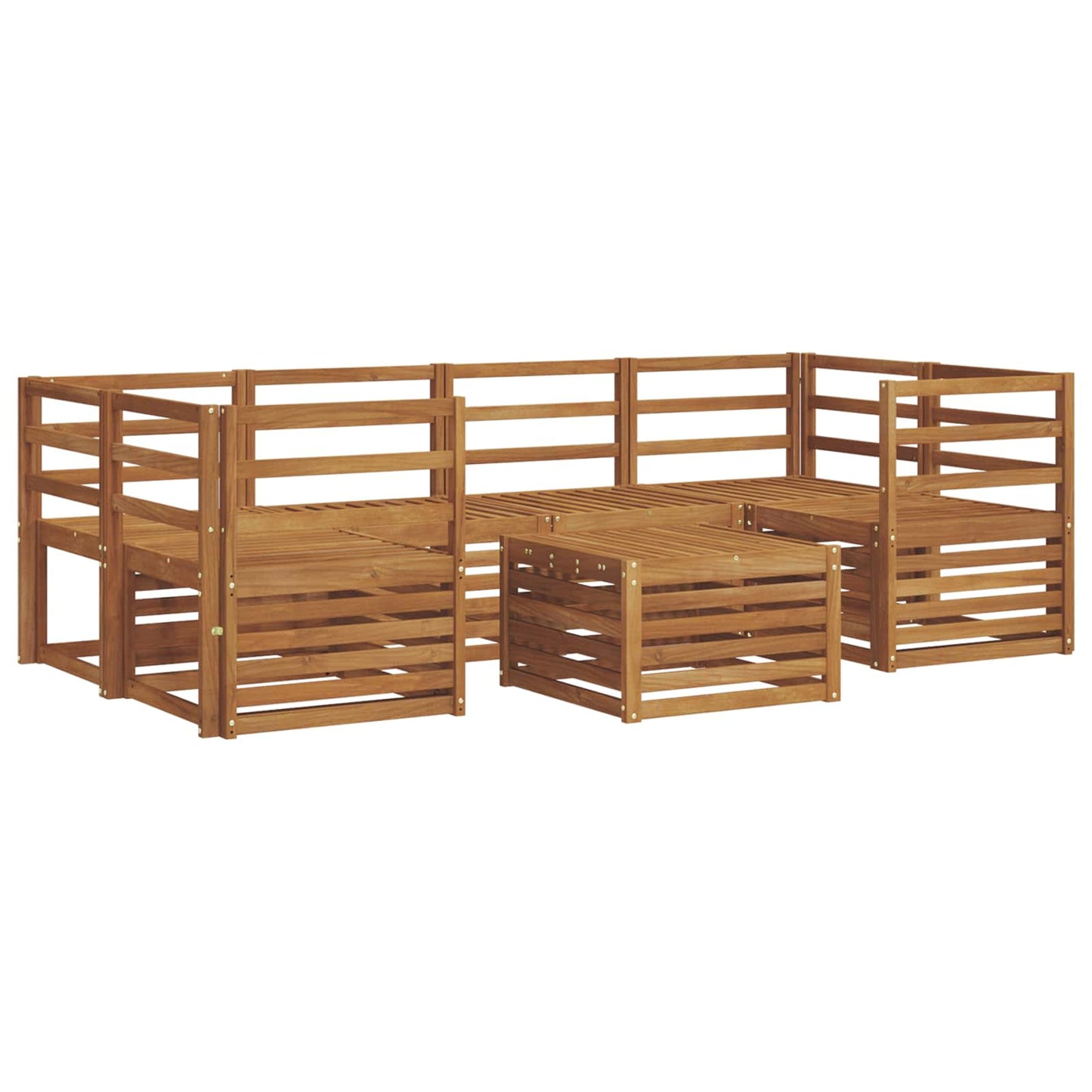 Set divani 7 pcs Naturale Legno di Acacia Massello