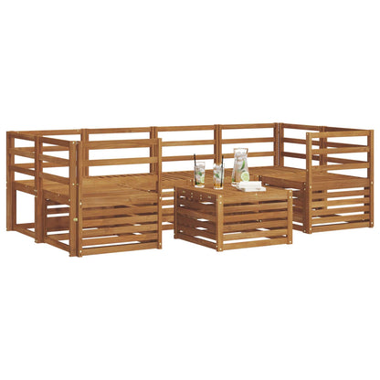 Set divani 7 pcs Naturale Legno di Acacia Massello