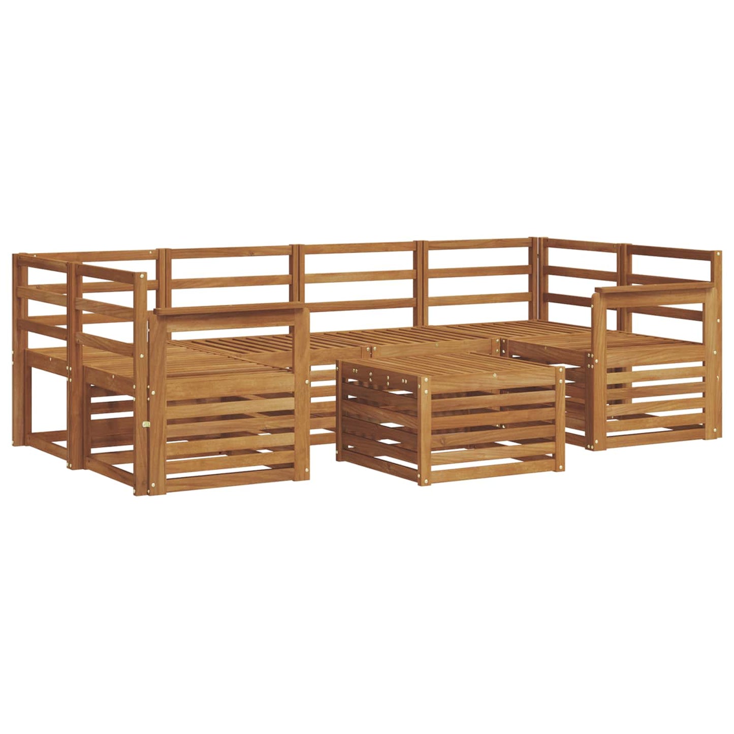 Set divani 7 pcs Naturale Legno di Acacia Massello