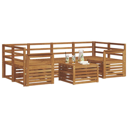 Set divani 7 pcs Naturale Legno di Acacia Massello