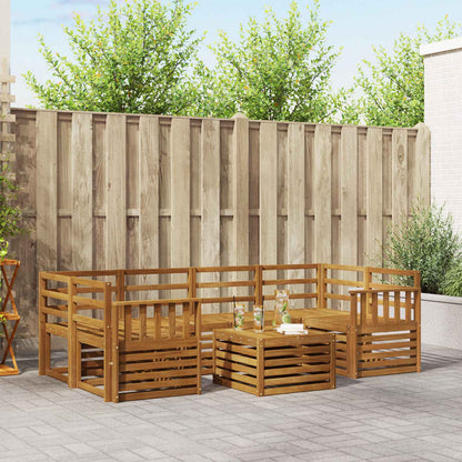 Set divani 7 pcs Naturale Legno di Acacia Massello